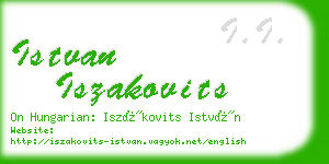 istvan iszakovits business card